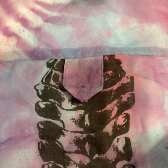Tye dye sheer blouse L - Picture 3 of 8